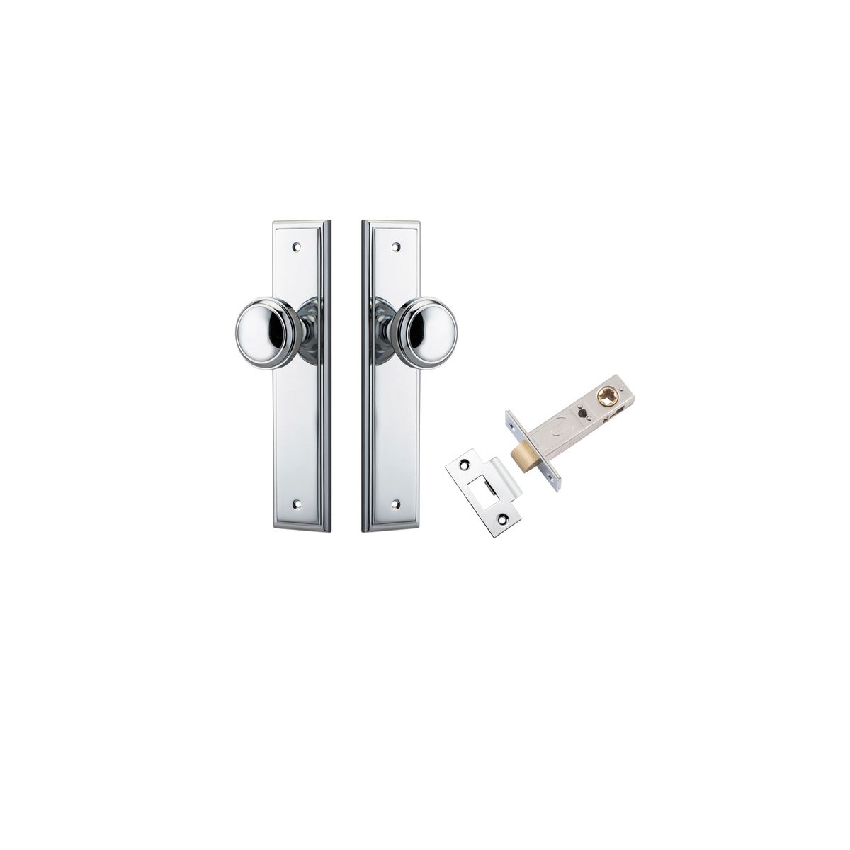 11838KPASS60 - Paddington Knob - Stepped Backplate Passage Kit - Polished Chrome - Passage