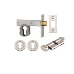 22158K60KTER - Euro Mortice Deadbolt Kit - 60mm Backset with Round Euro Escutcheon Key/Thumb - Polished Nickel - Entrance
