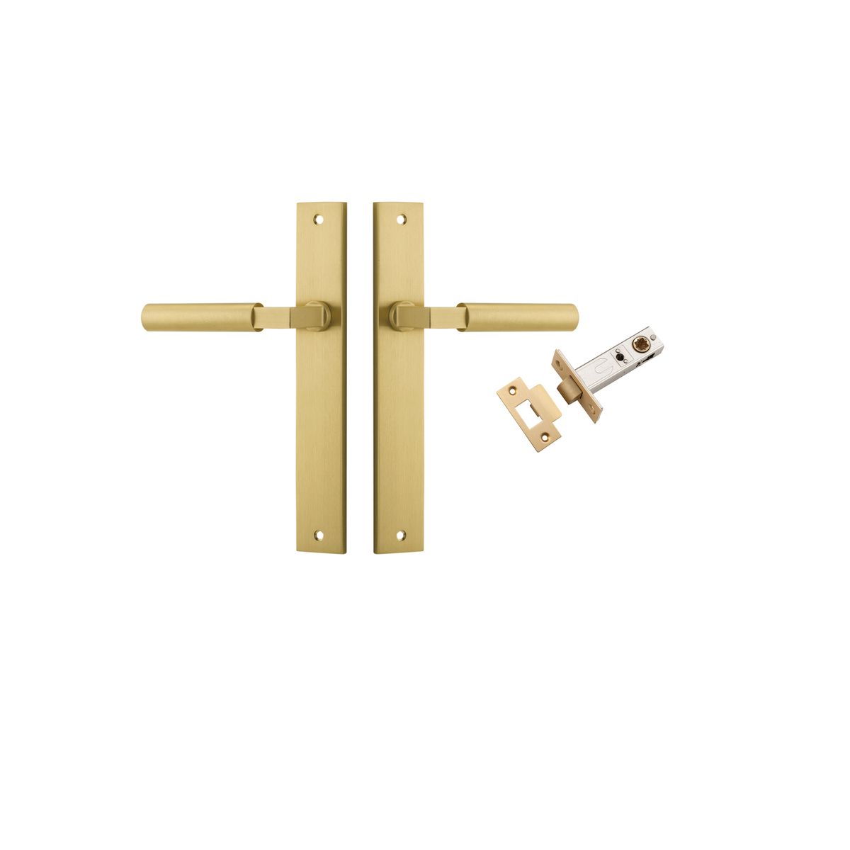 16350KPASS60 - Berlin Lever - Rectangular Backplate Passage Kit - Brushed Gold PVD - Passage