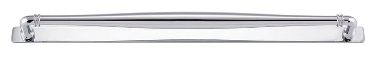 21104B - Sarlat Cabinet Pull with Backplate - CTC450mm - Polished Chrome