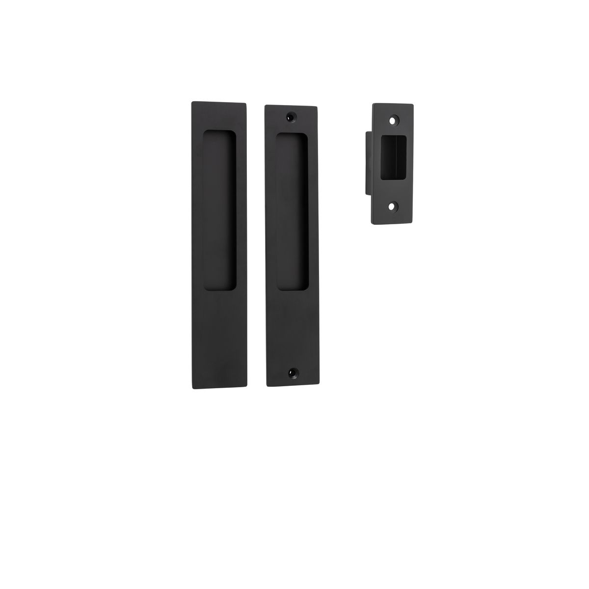 21413 - Rectangular Sliding Door Pull Passage Kit - Matt Black - Passage