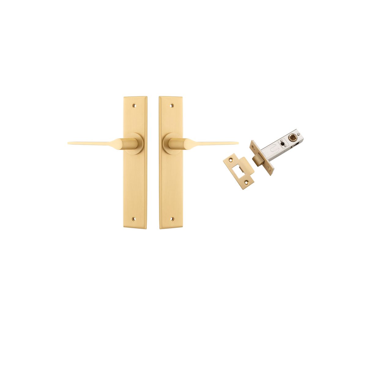 15258KPASS60 - Como Lever - Chamfered Backplate Passage Kit - Brushed Brass - Passage