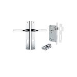 11708KENTR60KK - Annecy Lever - Rectangular Backplate Entrance Kit with High Security Lock - Polished Chrome - Entrance