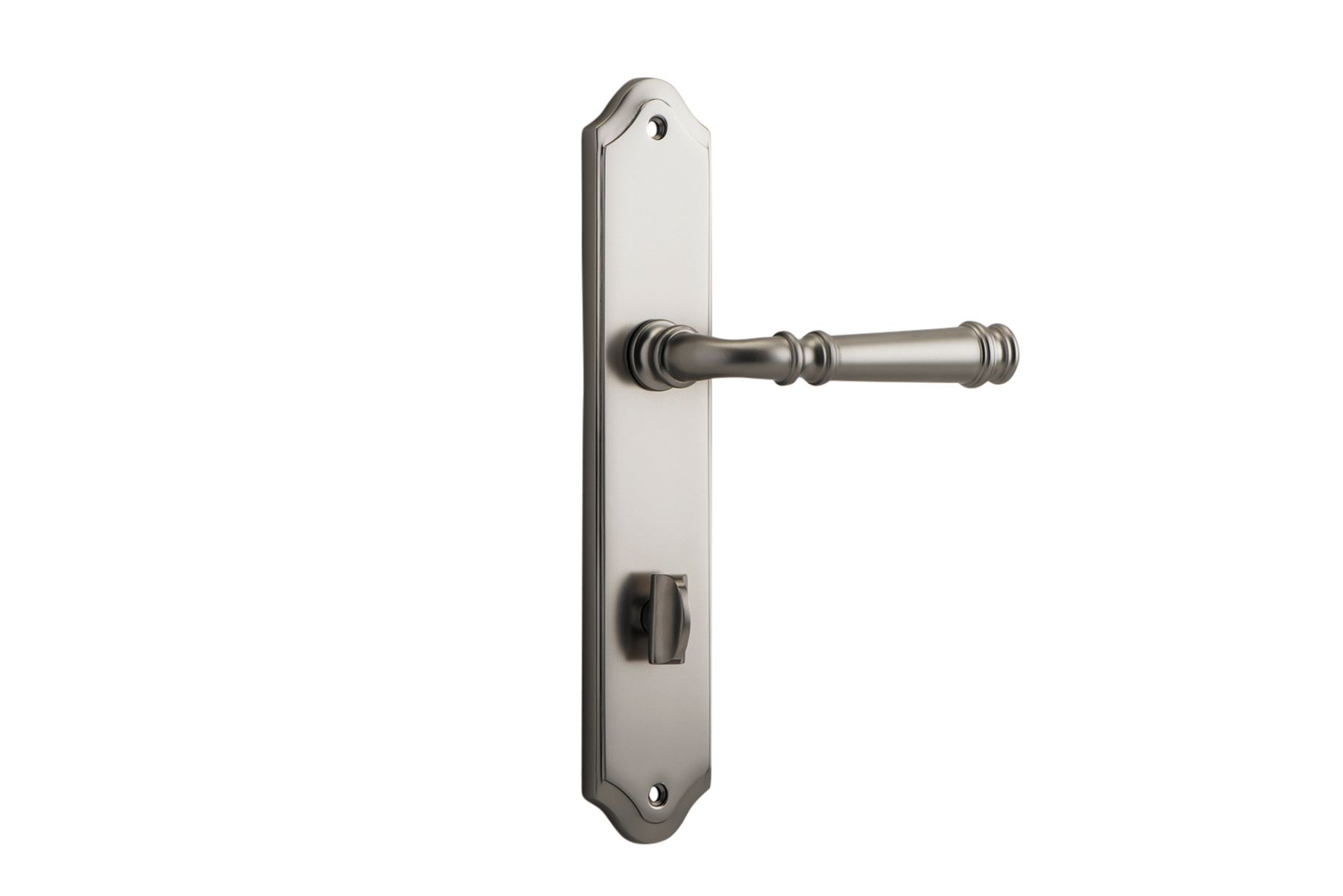14718P85 - Verona Lever - Shouldered Backplate - Satin Nickel - Privacy