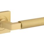 16273KIBPRIV60 - Berlin Lever - Square Rose Privacy Kit (Inbuilt Privacy) - Brushed Gold PVD - Privacy