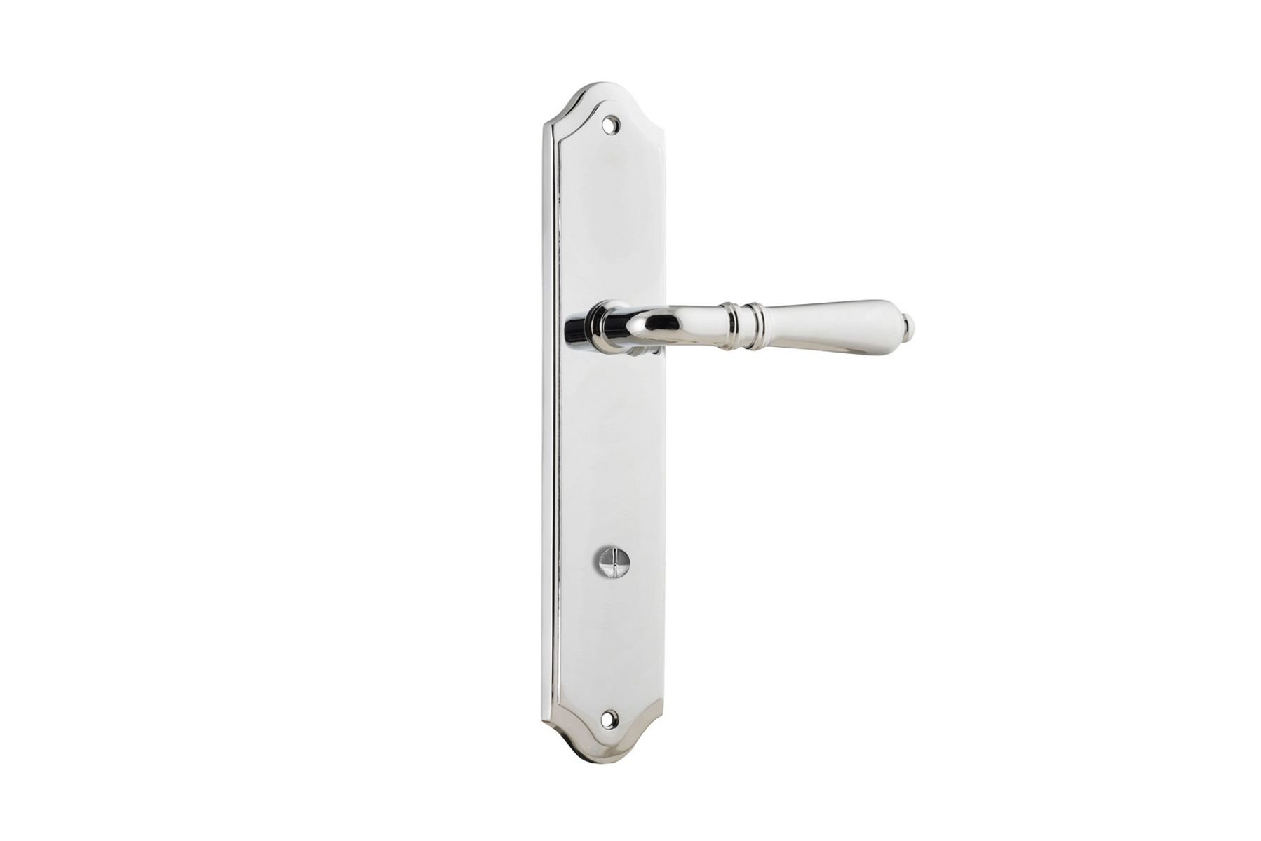 11712P85 - Sarlat Lever - Shouldered Backplate - Polished Chrome - Privacy