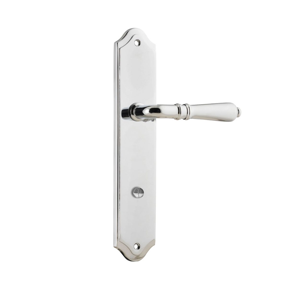 11712P85 - Sarlat Lever - Shouldered Backplate - Polished Chrome - Privacy