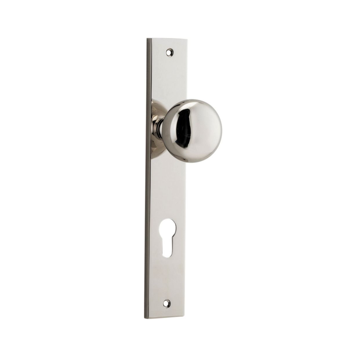 14322E85 - Cambridge Knob - Rectangular Backplate - Polished Nickel - Entrance