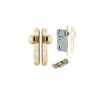 10334KENTR60KT - Cambridge Knob - Oval Backplate Entrance Kit with High Security Lock - Polished Brass - Entrance