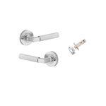 0355KIBPRIV60 - Brunswick Lever - Round Rose Privacy Kit (Inbuilt Privacy) - Brushed Chrome - Privacy
