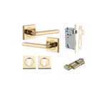 0270KENTR60KT - Baltimore Lever - Square Rose Entrance Kit with Separate High Security Lock - Polished Brass - Entrance