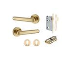 24000KENTR60KK - Puerto Lever - Round Rose Entrance Kit with Separate High Security Lock - Brushed Gold PVD - Entrance
