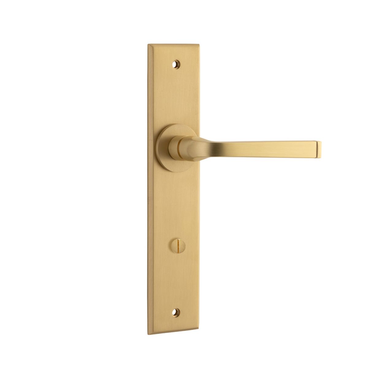 15288P85 - Annecy Lever - Chamfered Backplate - Brushed Brass - Privacy