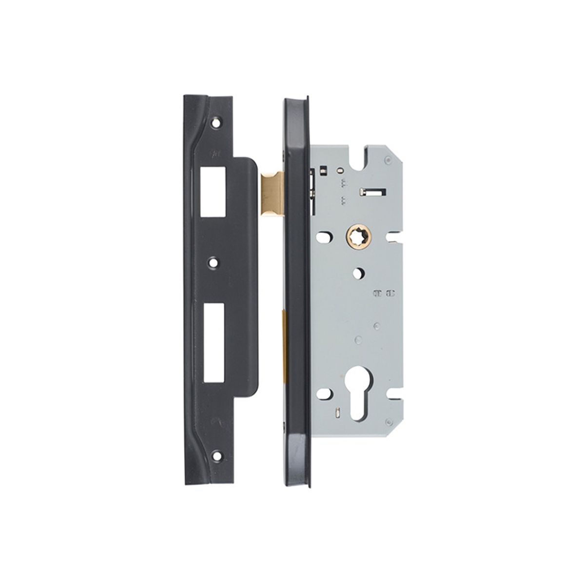 6068 - Rebated 85mm Euro Mortice Locks - 45mm Backset - Matt Black