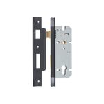 6068 - Rebated 85mm Euro Mortice Locks - 45mm Backset - Matt Black