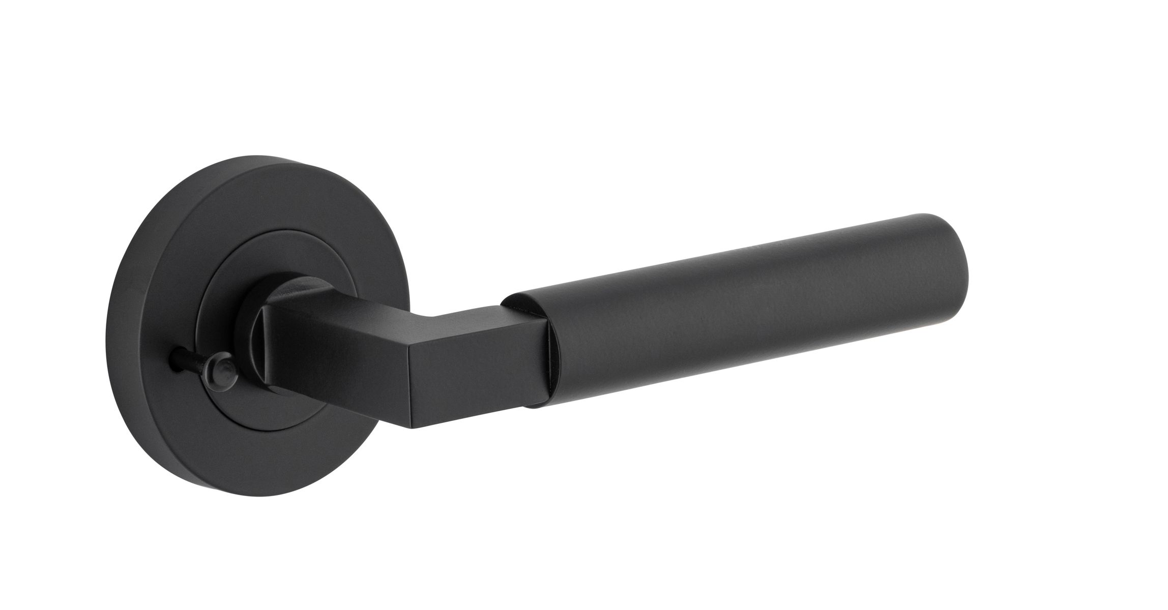 0343KIBPRIV60 - Berlin Lever - Round Rose Privacy Kit (Inbuilt Privacy) - Matt Black - Privacy