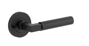0343KIBPRIV60 - Berlin Lever - Round Rose Privacy Kit (Inbuilt Privacy) - Matt Black - Privacy