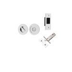 21434 - Round Sliding Door Pull Privacy Kit with Inbuilt Privacy Turn - Polished Chrome - Privacy