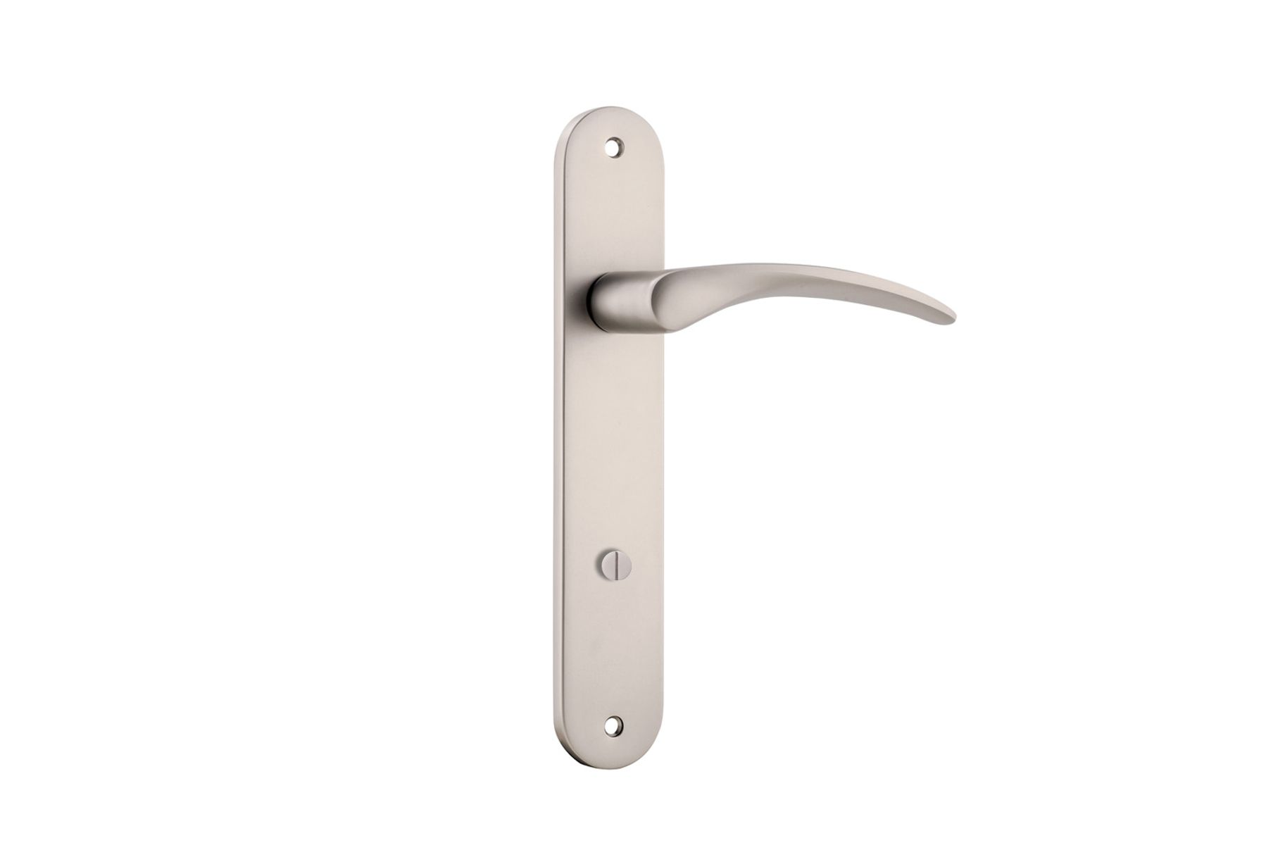 14728P85 - Oxford Lever - Oval Backplate - Satin Nickel - Privacy