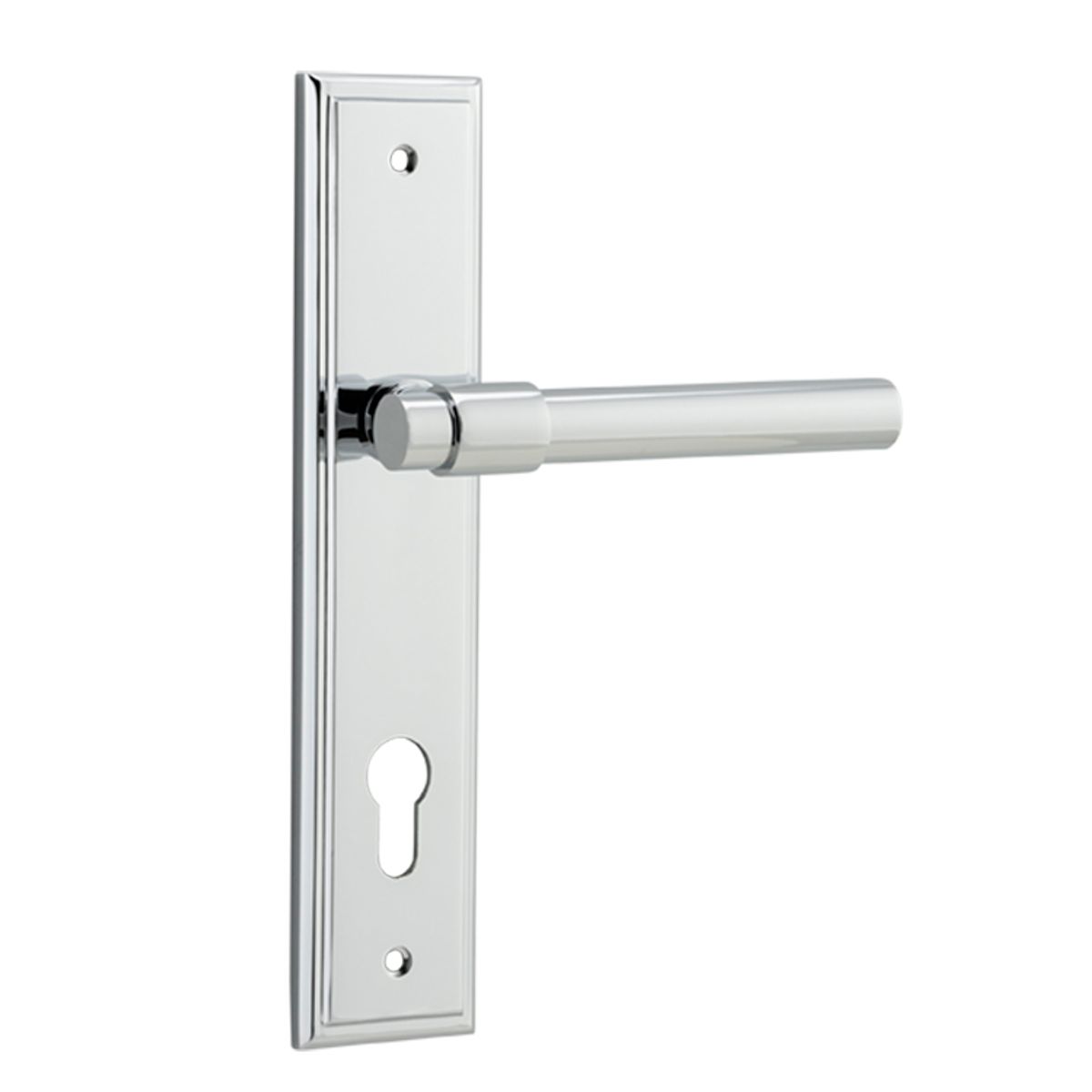11902E85 - Helsinki Lever - Stepped Backplate - Polished Chrome - Entrance