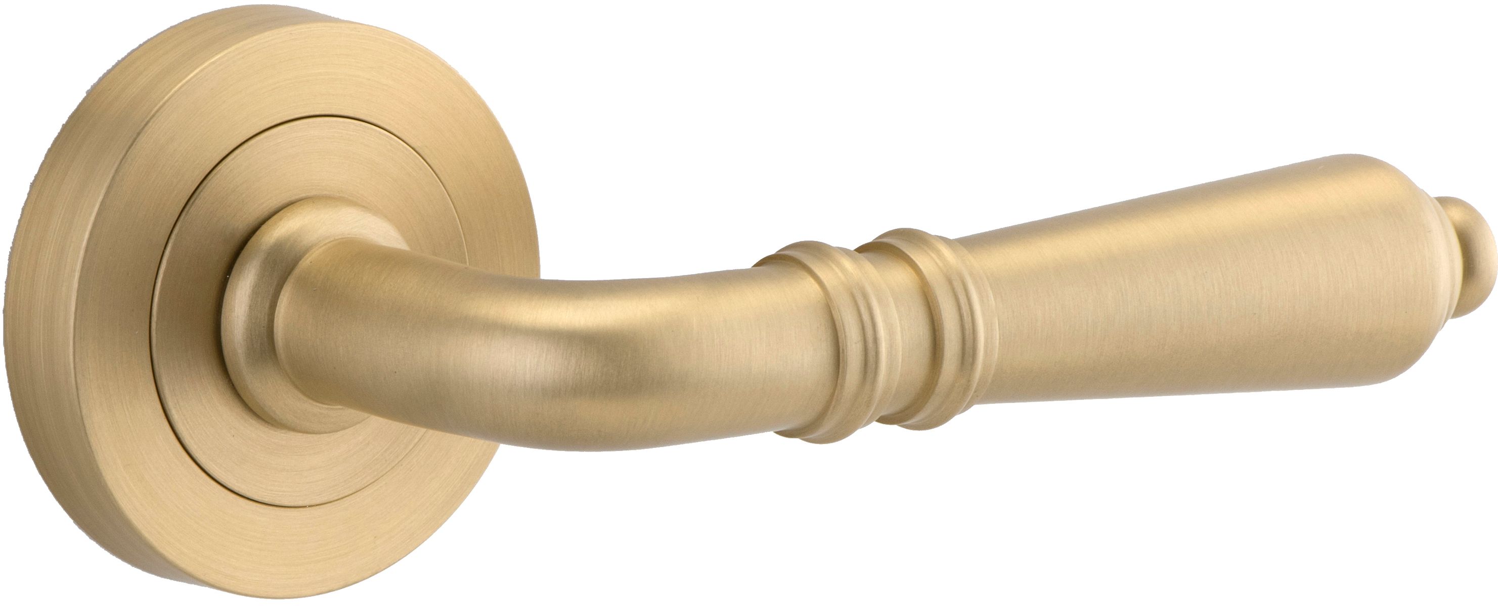 9199 - Sarlat Lever - Round Rose - Brushed Brass - Passage