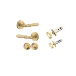 16260KPRIV60 - Sarlat Lever - Round Rose with Separate Privacy Turn - Brushed Gold PVD - Privacy