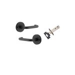 20353KIBPRIV60 - Oslo Lever - Round Rose (Inbuilt Privacy) - Matt Black - Privacy