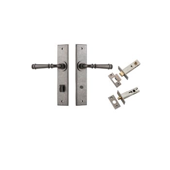 Verona Lever - Chamfered  Backplate Privacy Kit with Privacy Turn
