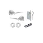 0365KENTR60KT - Como Lever - Round Rose Entrance Kit with High Security Lock - Brushed Chrome - Entrance