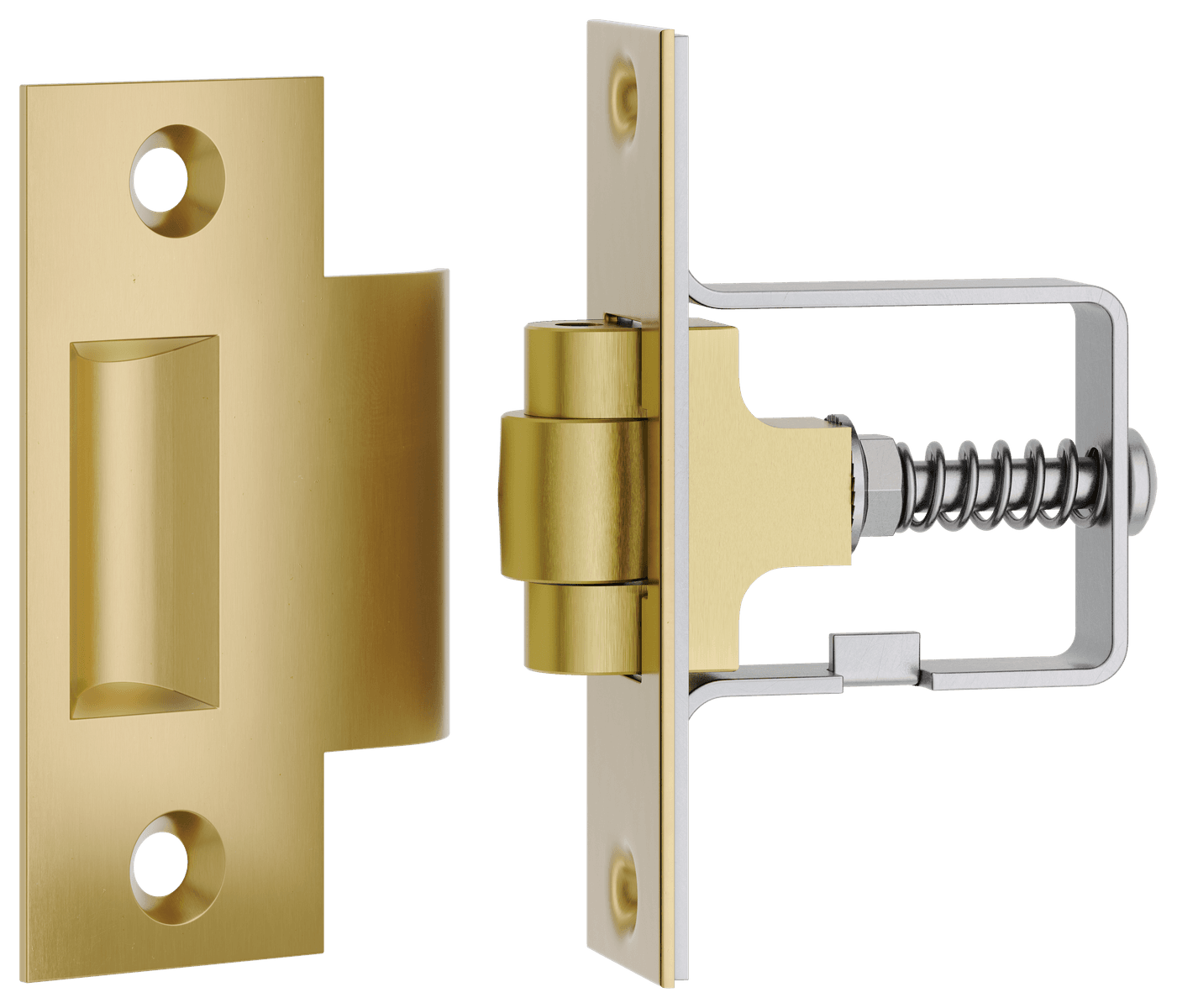 21850 - Roller Latch with Face Plate and Striker - Brushed Gold PVD