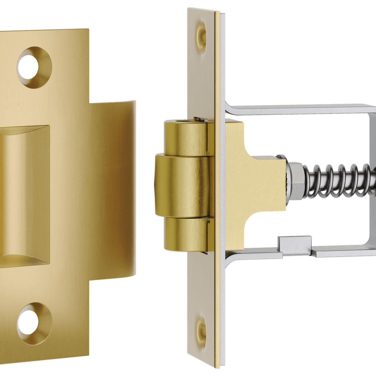 21850 - Roller Latch with Face Plate and Striker - Brushed Gold PVD
