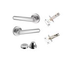 24004KPRIV60 - Puerto Lever - Round Rose Privacy Kit with Separate Privacy Turn - Polished Chrome - Privacy