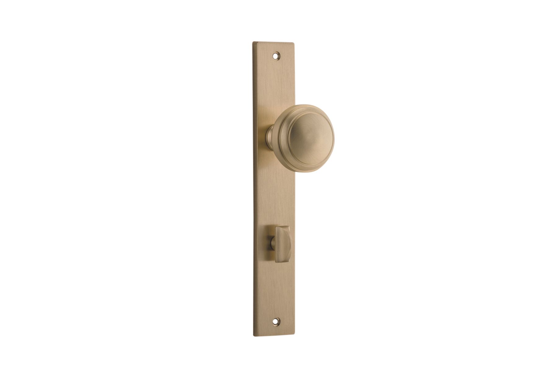 15320P85 - Paddington Knob - Rectangular Backplate - Brushed Brass - Privacy