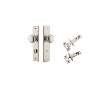 Cambridge Knob - Chamfered Backplate Privacy Kit with Privacy Turn