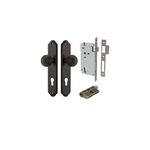 10830KENTR60KK - Guildford Knob - Shouldered Backplate Entrance Kit with High Security Lock - Signature Brass - Entrance