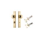 10320KPRIV60 - Paddington Knob - Rectangular Backplate Privacy Kit with Privacy Turn - Polished Brass - Privacy