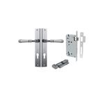 12206KENTR60KT - Verona Lever - Rectangular Backplate Entrance Kit with High Security Lock - Brushed Chrome - Entrance