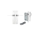 12258KENTR60KT - Como Lever - Chamfered Backplate Entrance Kit with High Security Lock - Brushed Chrome - Entrance
