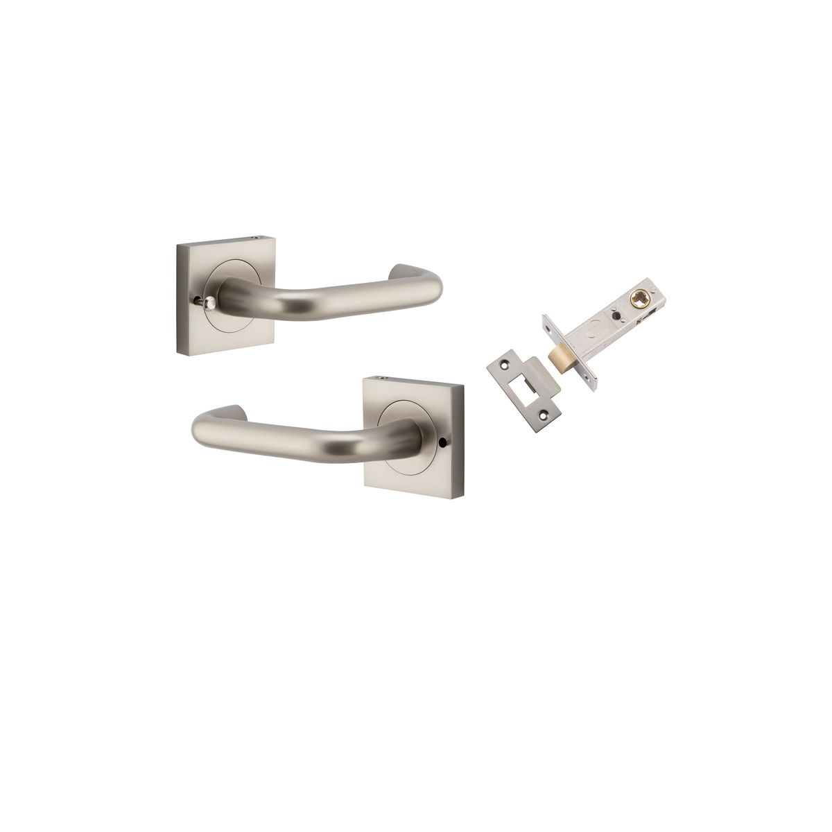 20369KIBPRIV60 - Oslo Lever - Square Rose (Inbuilt Privacy) - Satin Nickel - Privacy