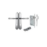 12218KENTR60KT - Verona Lever - Shouldered Backplate Entrance Kit with High Security Lock - Brushed Chrome - Entrance