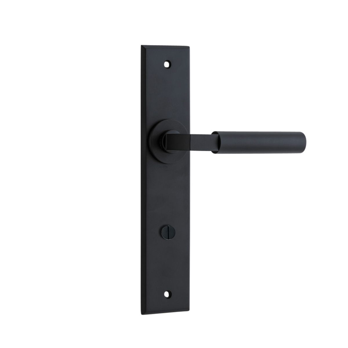 12794P85 - Berlin Lever - Chamfered Backplate - Matt Black - Privacy