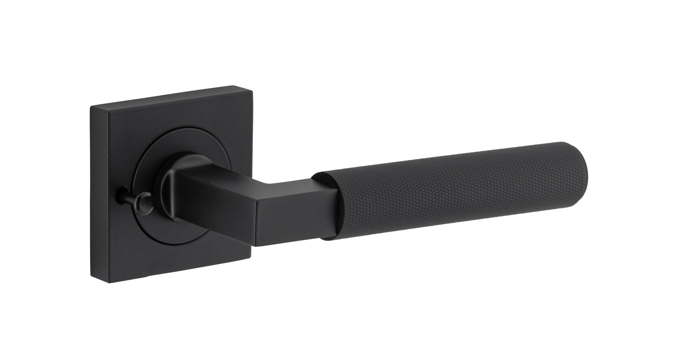 0423KIBPRIV60 - Brunswick Lever - Square Rose Privacy Kit (Inbuilt Privacy) - Matt Black - Privacy