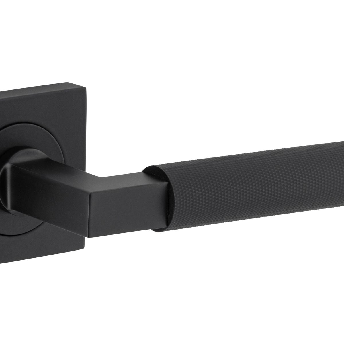 0423KIBPRIV60 - Brunswick Lever - Square Rose Privacy Kit (Inbuilt Privacy) - Matt Black - Privacy