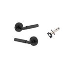 0343KIBPRIV60 - Berlin Lever - Round Rose Privacy Kit (Inbuilt Privacy) - Matt Black - Privacy