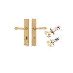 15736KPRIV60 - Sarlat Lever - Stepped Backplate Privacy Kit - Brushed Brass - Privacy