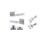 0425KPRIV60 - Brunswick Lever - Square Rose Privacy Kit - Brushed Chrome - Privacy