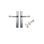 12206KPASS60 - Verona Lever - Rectangular Backplate Passage Kit - Brushed Chrome - Passage