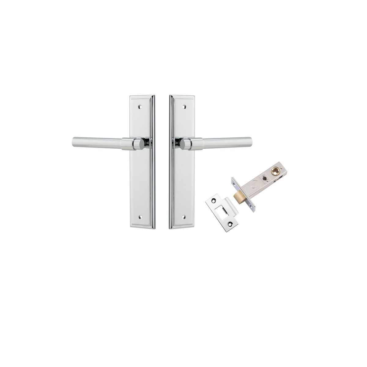 11902KPASS60 - Helsinki Lever - Stepped Backplate Passage Kit - Polished Chrome - Passage