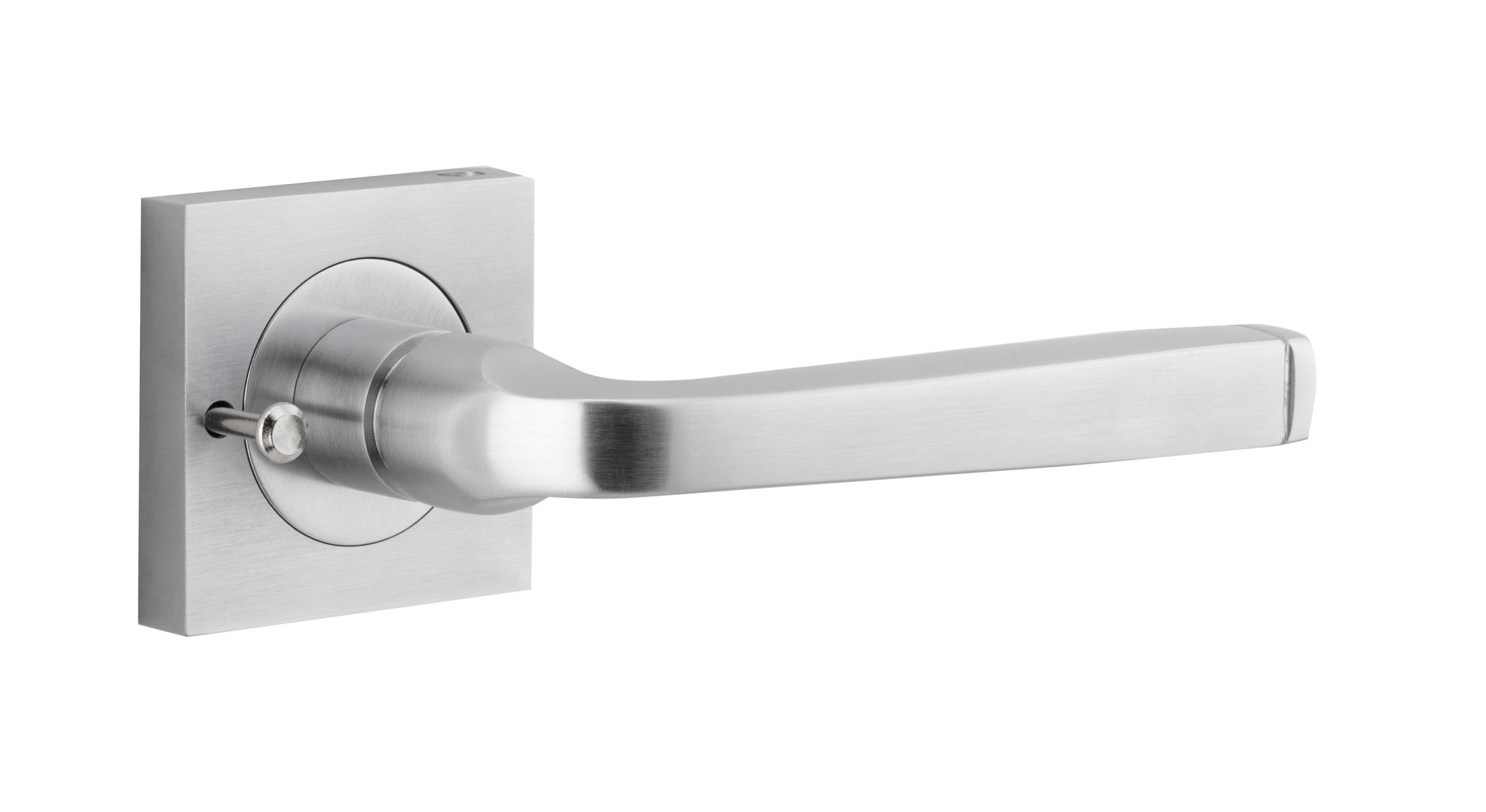 0395KIBPRIV60 - Annecy Lever - Square Rose (Inbuilt Privacy) - Brushed Chrome - Privacy