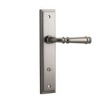 14742P85 - Verona Lever - Stepped Backplate - Satin Nickel - Privacy